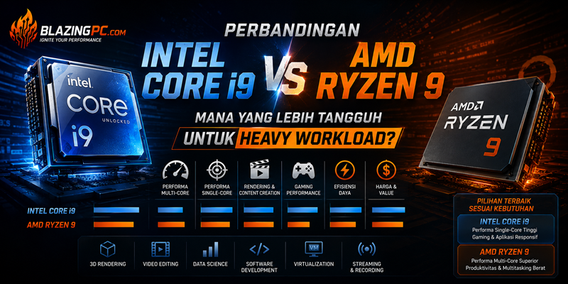 Perbandingan Intel Core i9 vs AMD Ryzen 9 Mana yang Lebih Tangguh untuk Heavy Workload