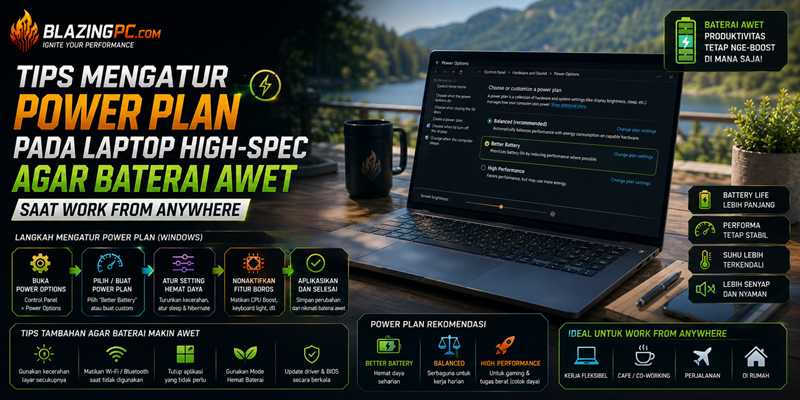 Tips Mengatur Power Plan pada Laptop High-Spec Agar Baterai Awet Saat Work From Anywhere