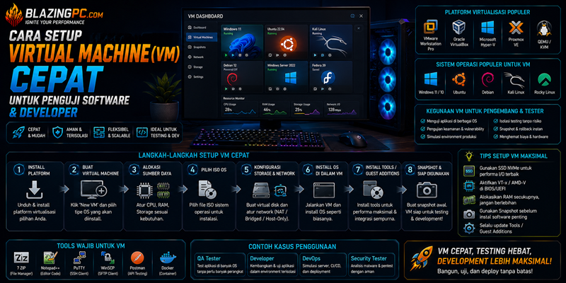 Cara Setup Virtual Machine (VM) Cepat untuk Penguji Software & Developer