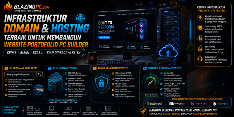 Infrastruktur Domain dan Hosting Terbaik untuk Membangun Website Portofolio PC Builder