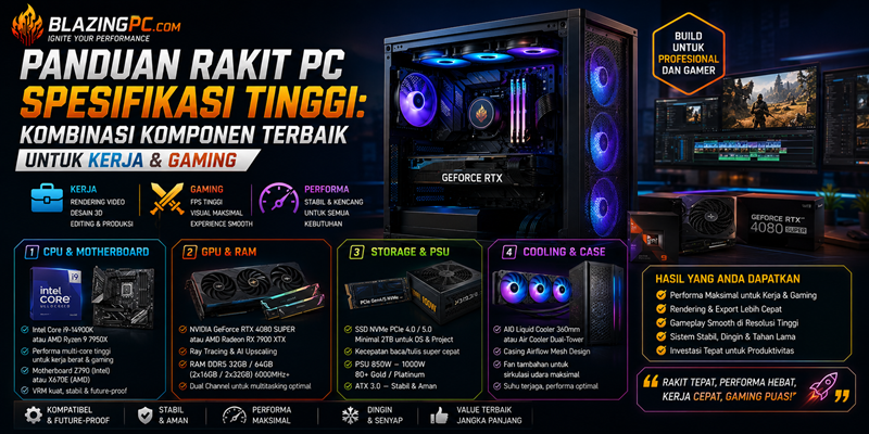 Panduan Rakit PC Spesifikasi Tinggi Kombinasi Komponen Terbaik untuk Kerja & Gaming