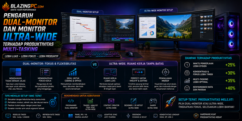 Pengaruh Dual-Monitor dan Monitor Ultra-Wide Terhadap Produktivitas Multi-Tasking